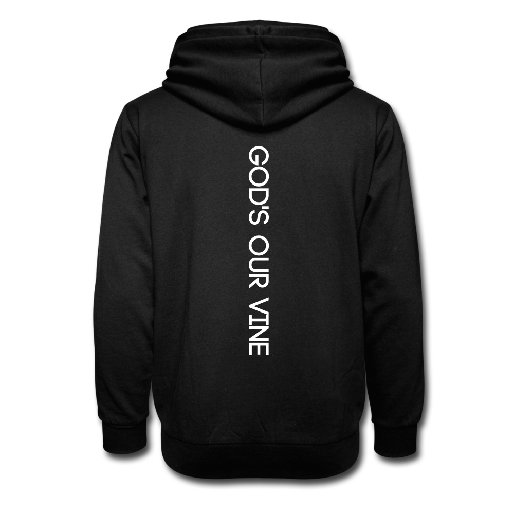 Shawl Collar G.O.V. Logo Hoodie - black