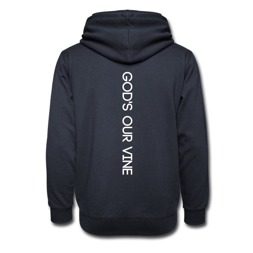 Shawl Collar G.O.V. Logo Hoodie - navy
