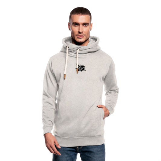 Shawl Collar G.O.V. Logo Hoodie - heather oatmeal